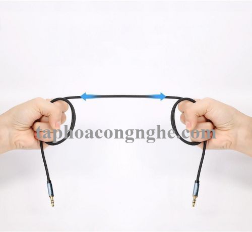 ugreen 60178 0.5M bẻ góc 90 độ cáp 3.5mm màu đen đầu xanh dương mạ vàng 24k 50cm AV112 30060178